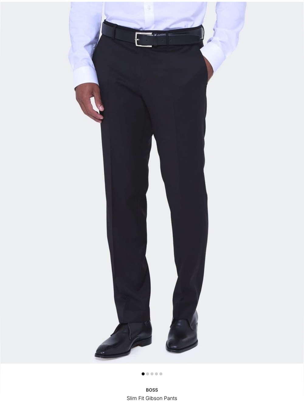 🖤 Boss Hugo Boss Men Gibson Black Virgin Wool Dress Pants 34x30 Slim Fit EUC